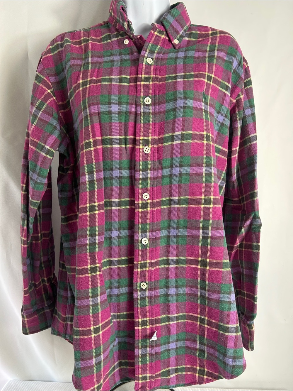 Ralph Lauren Women’s Medium Long Sleeve Casual Button Front Pink Plaid Shirt